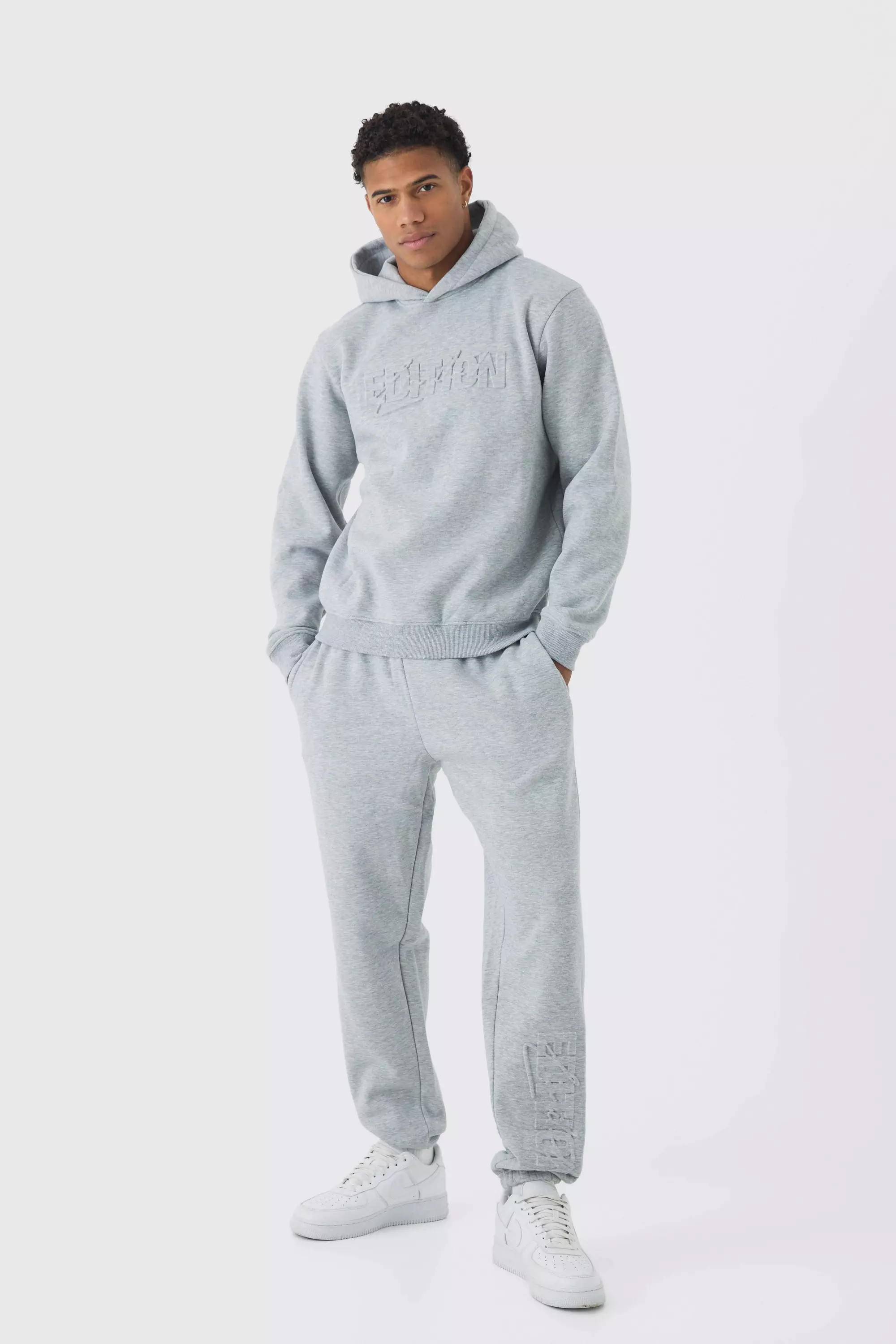 Grey boohooman tracksuit online